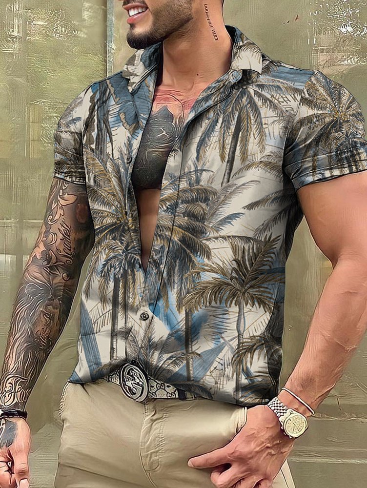 Men's Hawaiian Polo Holiday Shirt - K