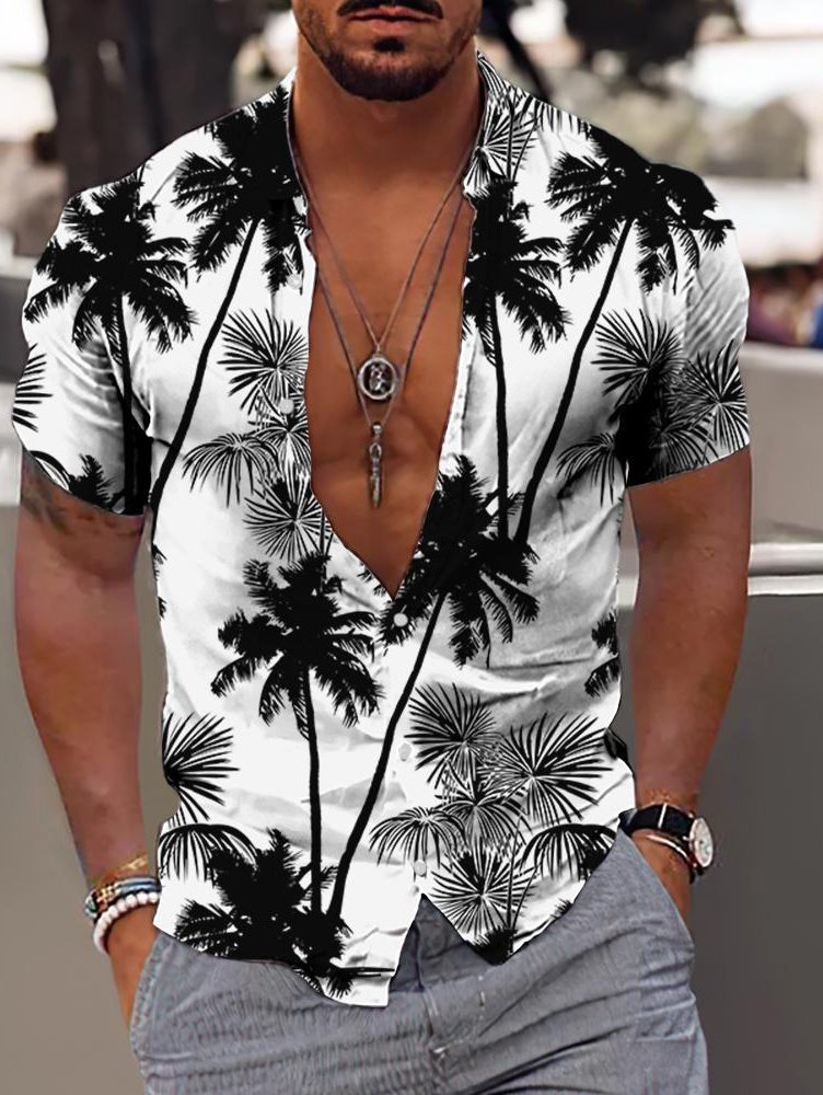 Men's Hawaiian Polo Holiday Shirt - C