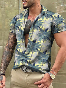Men's Hawaiian Polo Holiday Shirt - E