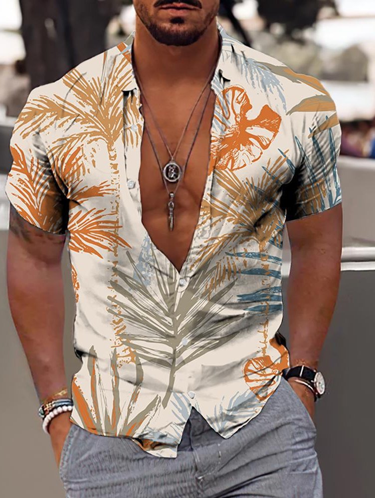 Men's Hawaiian Polo Holiday Shirt - F