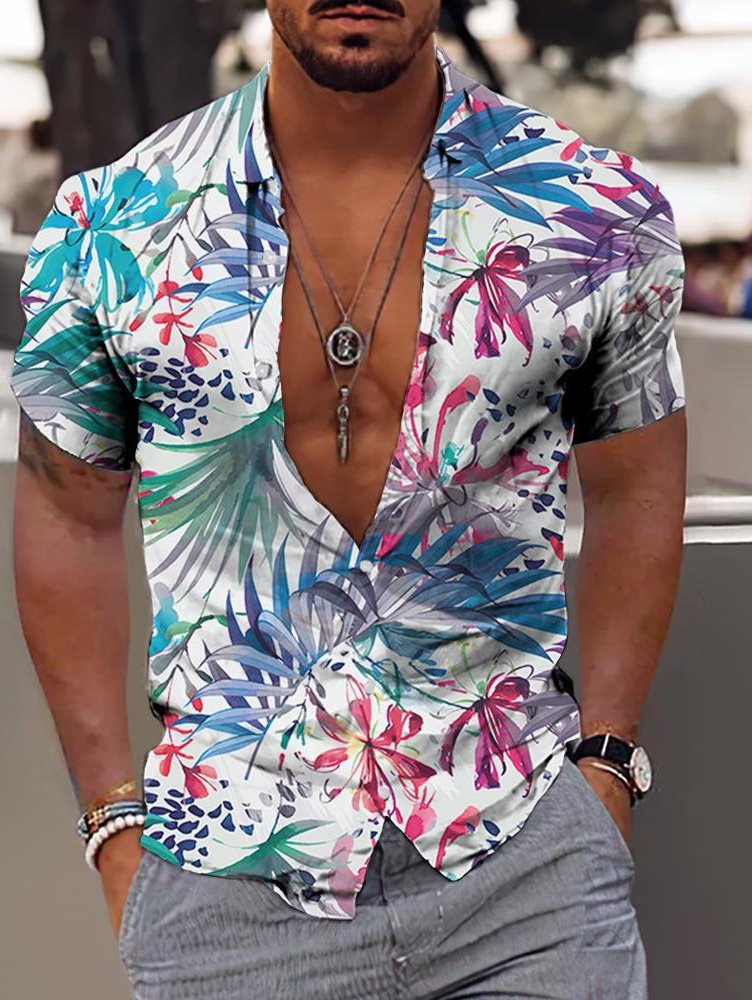 Men's Hawaiian Polo Holiday Shirt - I