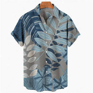 Hawaiian Printed Loose Fitting Short Sleeved Shirts