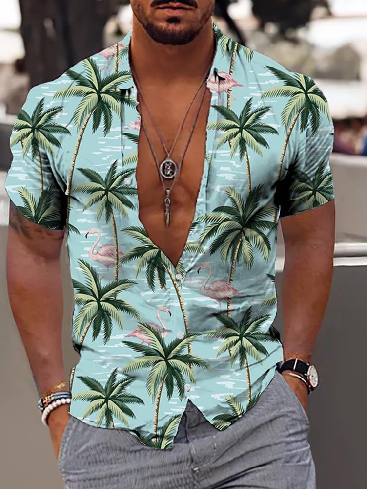 Men's Hawaiian Polo Holiday Shirt - H