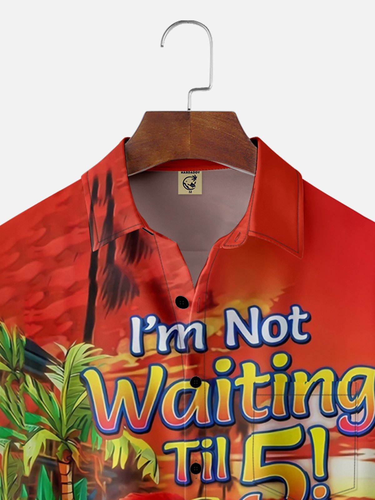 Moisture-wicking Is Now 5 o'clock Art Illustration Chest Pocket Hawaiian Shirt