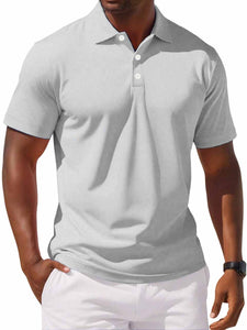 Men's Casual Basic Lapel Short Sleeve Polo Shirt