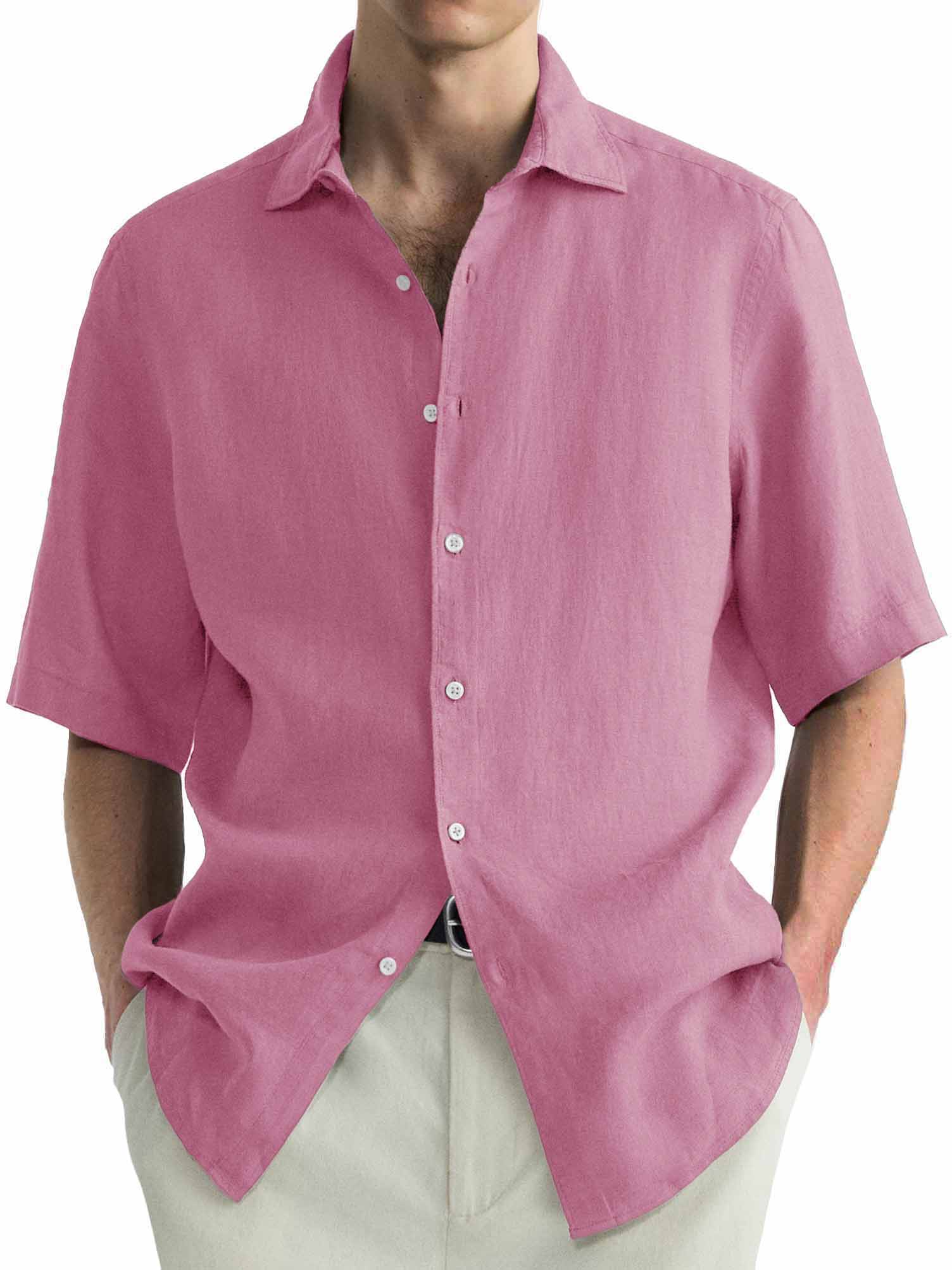 Men's Hawaiian Casual Basic Short Sleeve Shirt