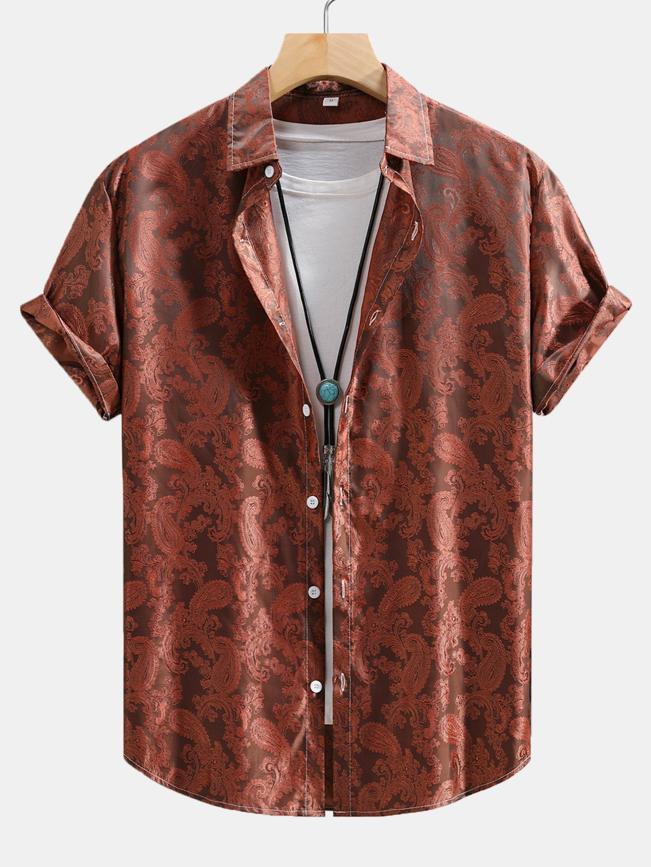 Paisley Print Satin Shirt