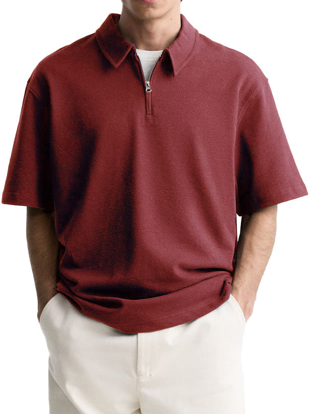 Men's Casual Fashion Zipper Polo Shirt