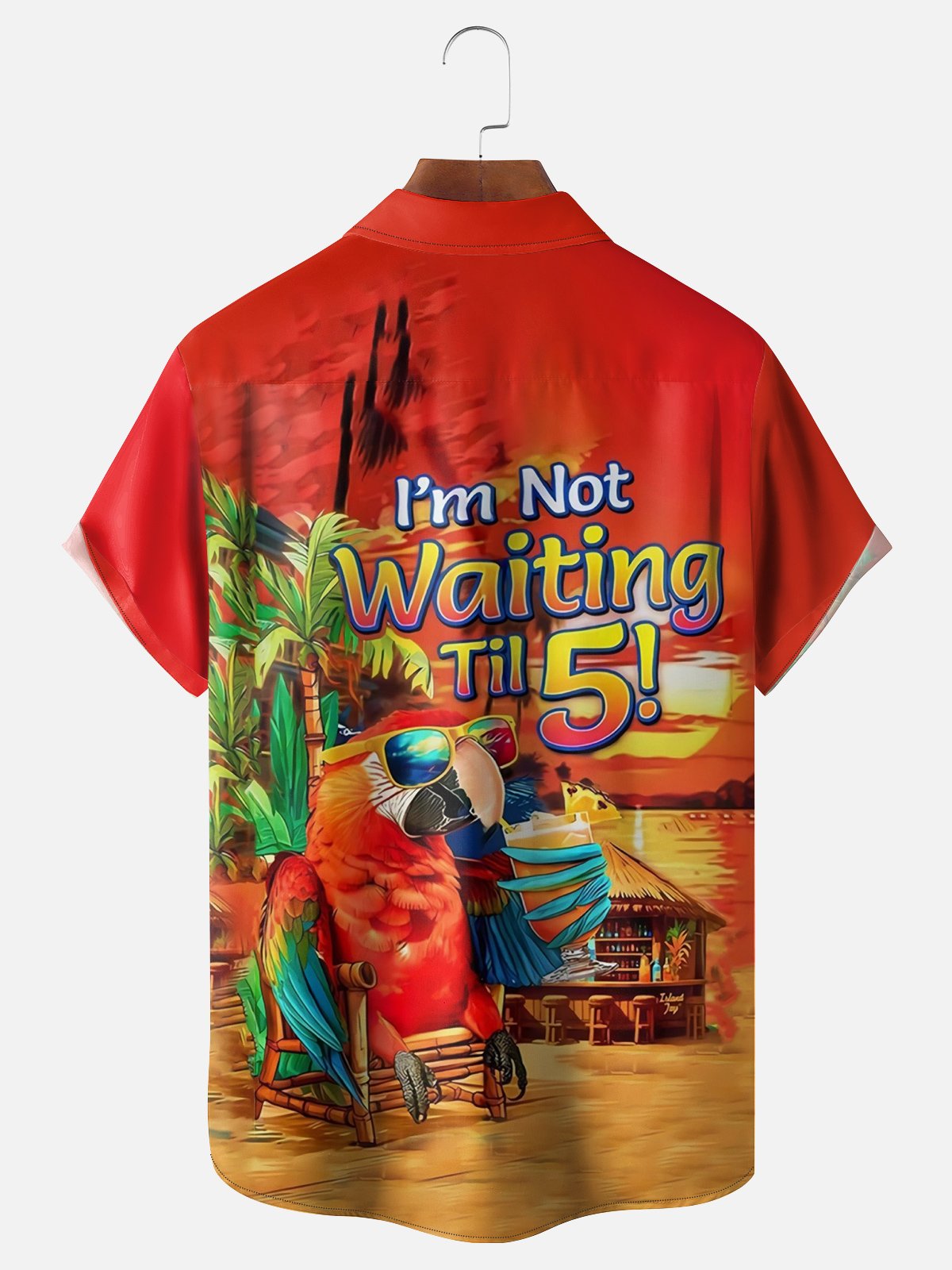 Moisture-wicking Is Now 5 o'clock Art Illustration Chest Pocket Hawaiian Shirt