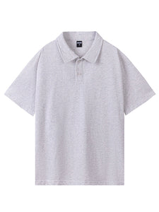 Men's summer double yarn pure cotton lapel short-sleeved POLO shirt