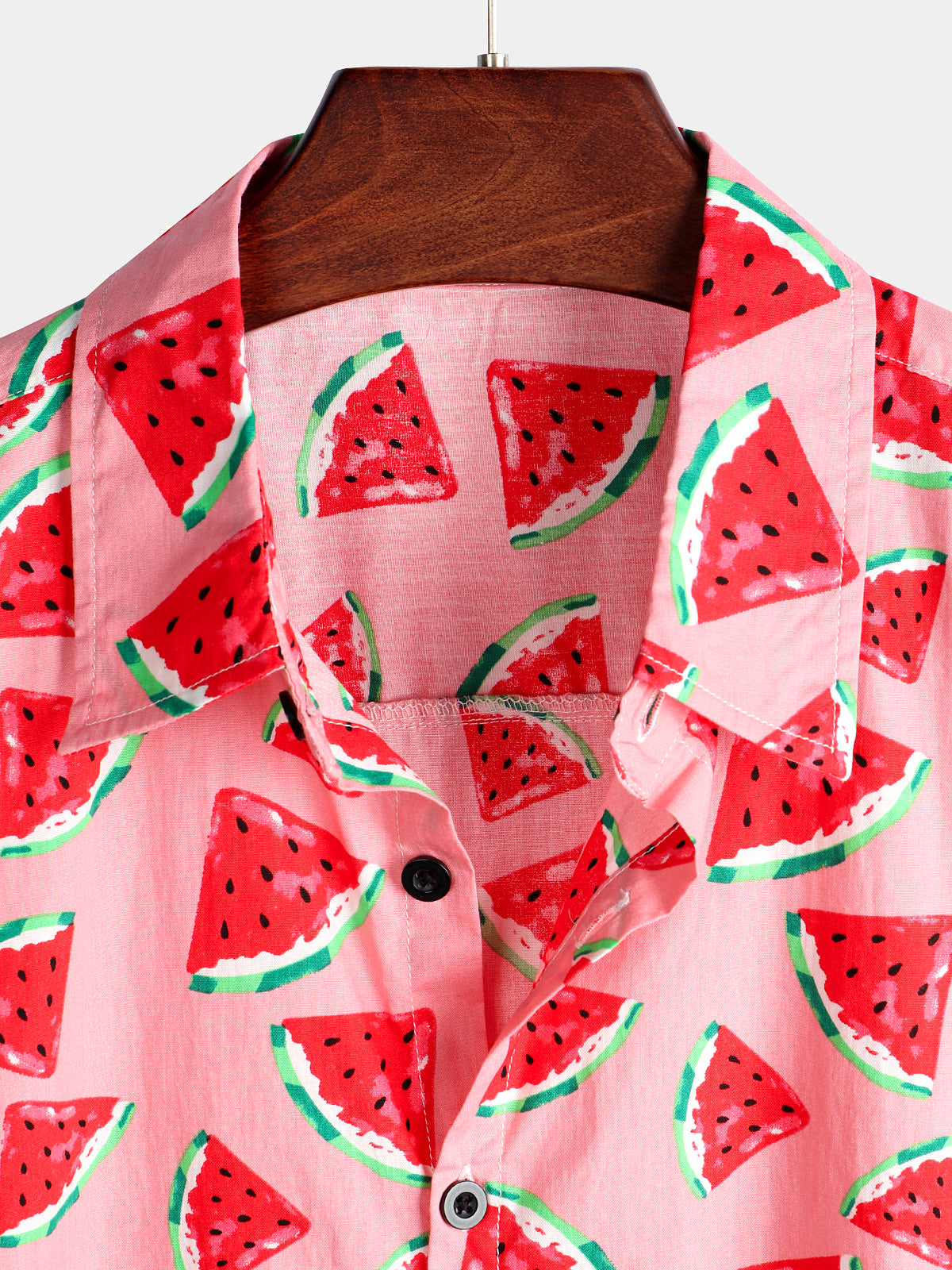 Men's Watermelon Tropical Hawaii Fruit Print Cotton Shirt