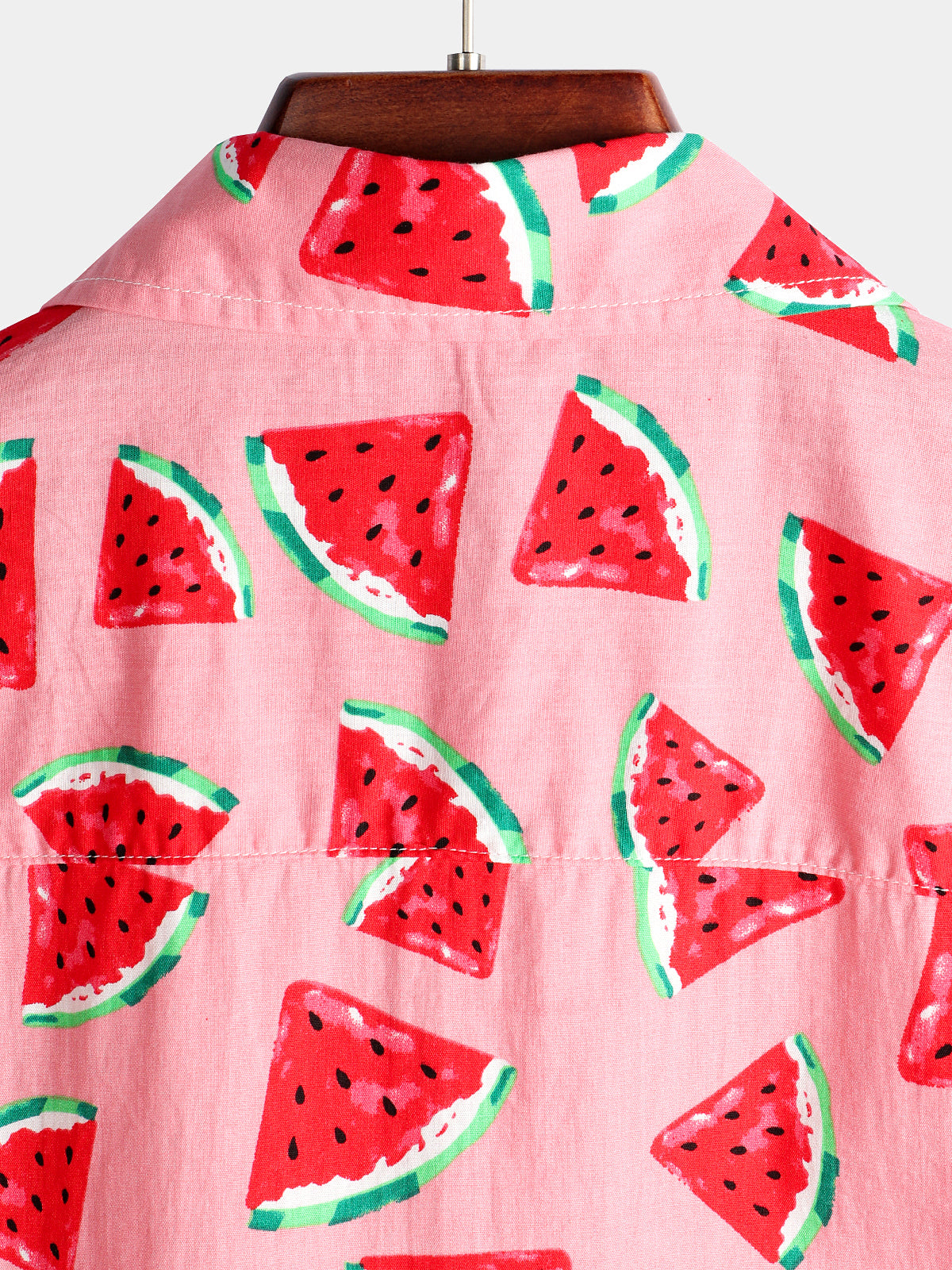 Men's Watermelon Tropical Hawaii Fruit Print Cotton Shirt