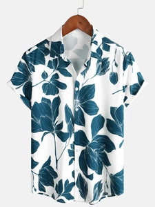 Men's Summer Casual Floral Button Up Short Sleeve Holiday Cool Beach Shirt