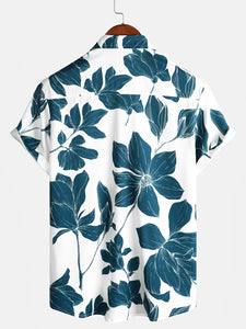 Men's Summer Casual Floral Button Up Short Sleeve Holiday Cool Beach Shirt