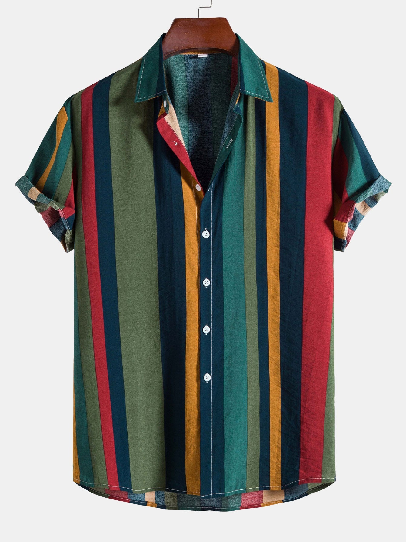 Colored Striped Button Up Shirt