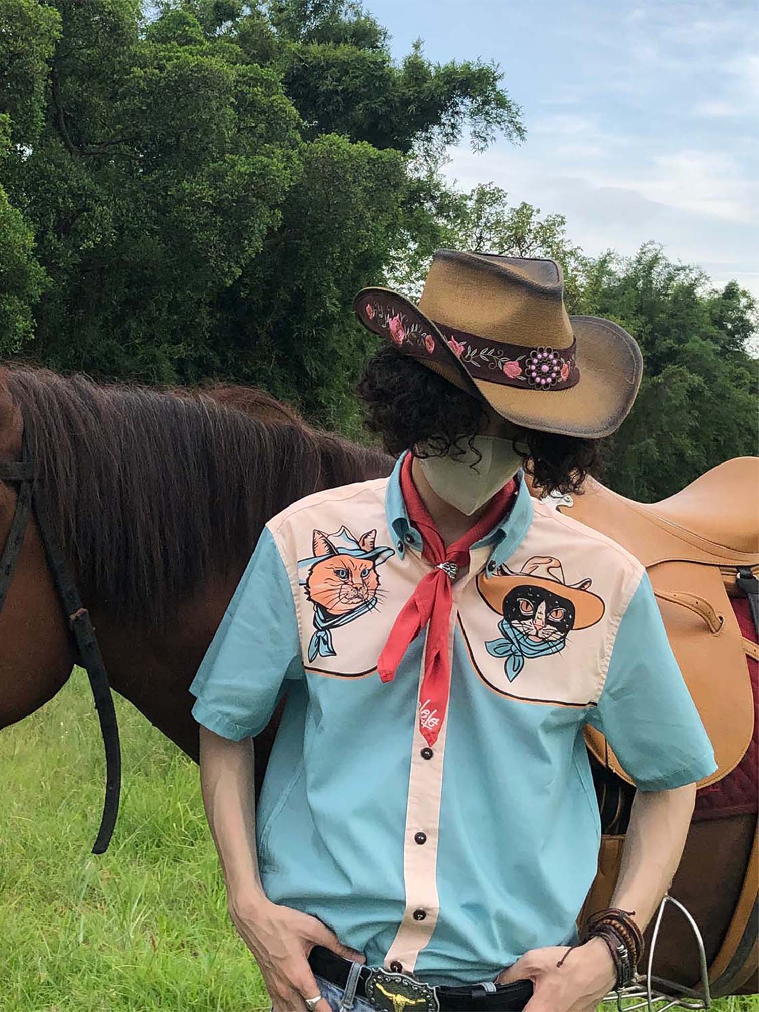 Cowboy Cat - 100% Cotton Shirt