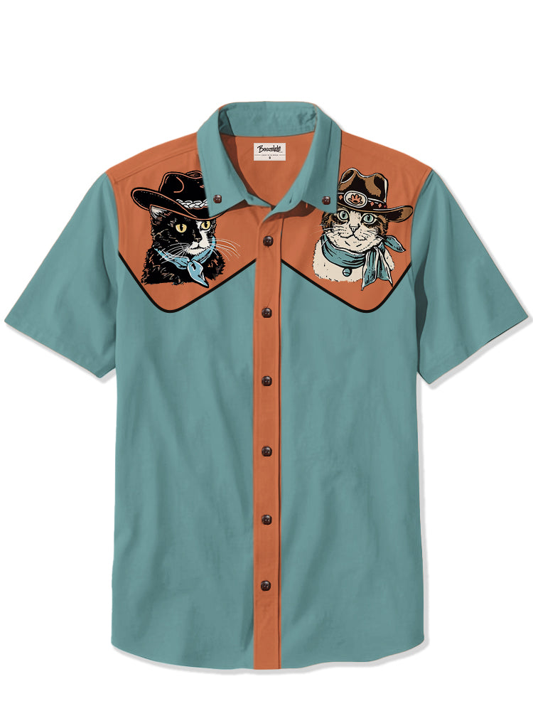 Western Cowcat - 100% Cotton Shirt