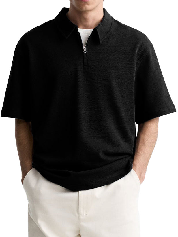 Men's Casual Fashion Zipper Polo Shirt