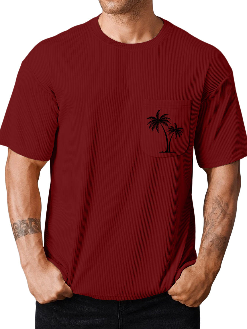 Men's Pit Pocket Coconut Print T-Shirt