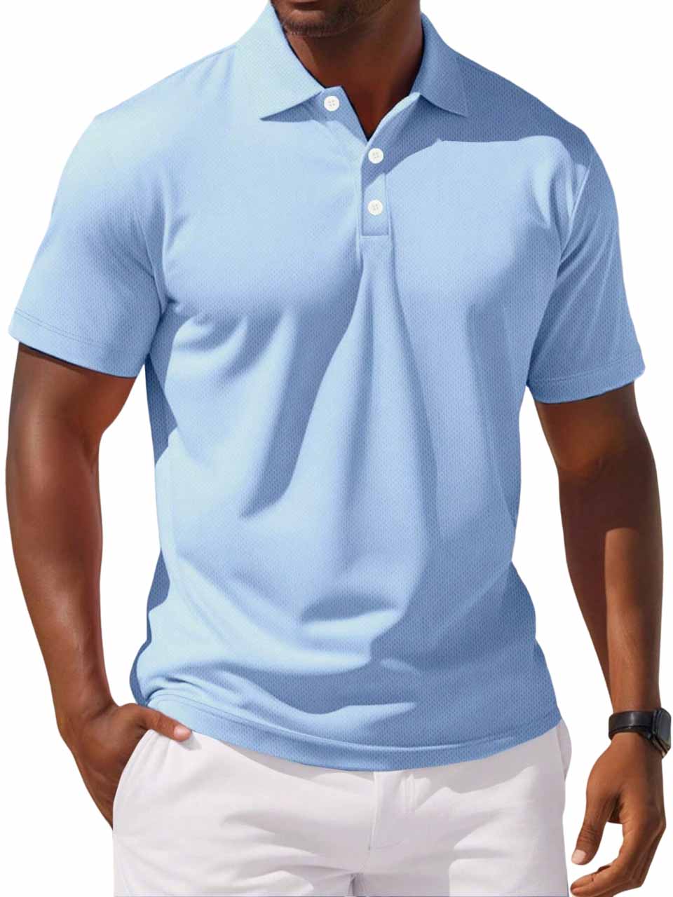 Men's Casual Basic Lapel Short Sleeve Polo Shirt