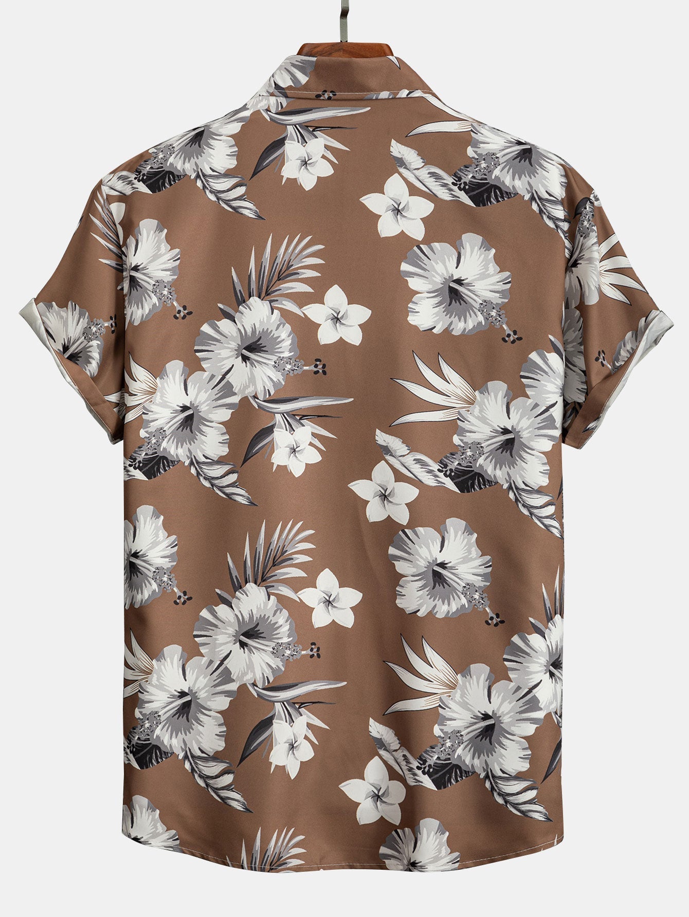 Tropical Floral Print Button Up Shirt