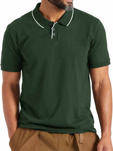 Men's Business Basic Line pPrinted Short-Sleeved Polo Shirt