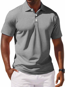 Men's Casual Basic Lapel Short Sleeve Polo Shirt