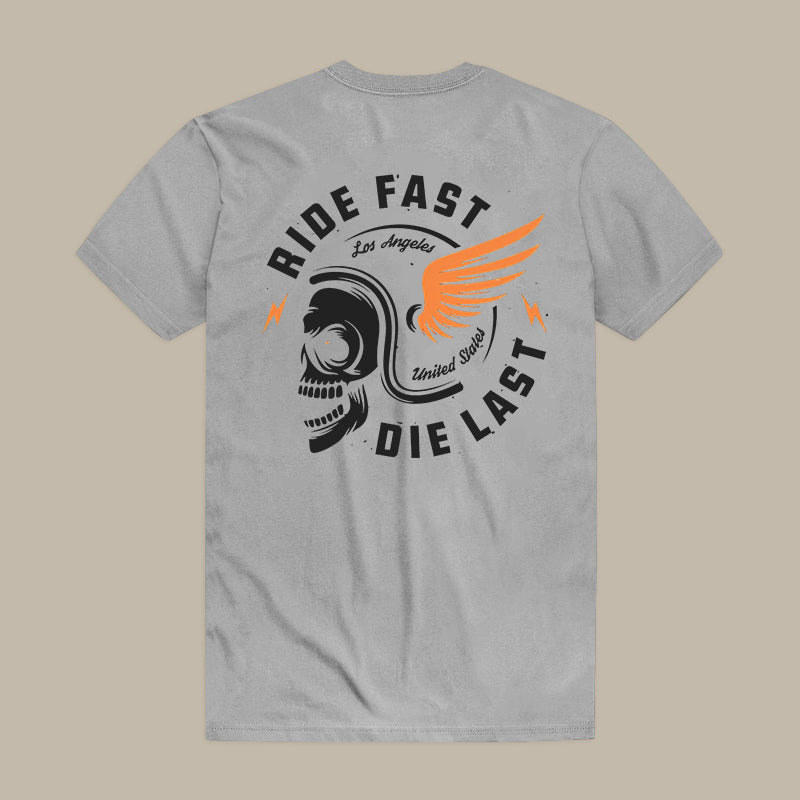 Ride Fast Die Last Skull Helmet T-Shirt