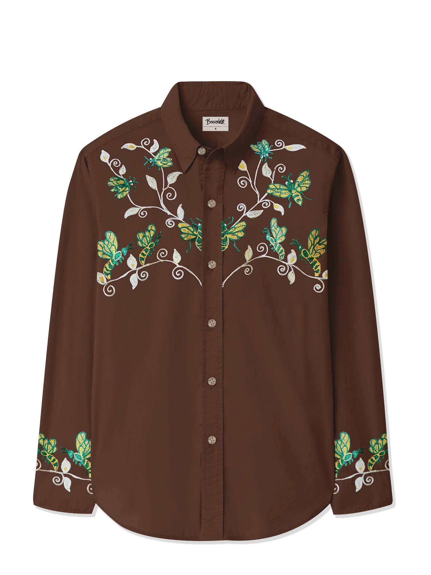 Butterfly On A Branch - 100% Cotton Long Sleeves Shirt