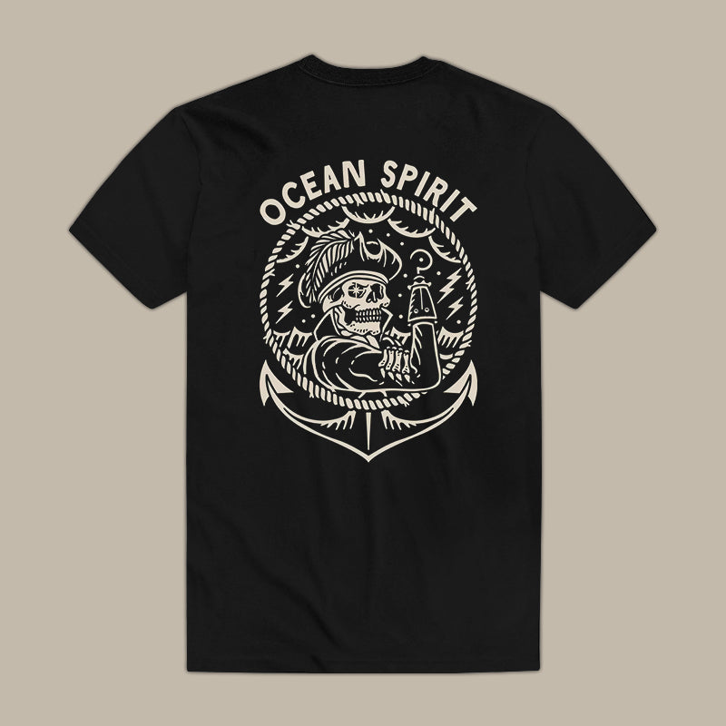 Ocean Spirit Skull Printed Men's T-shirt