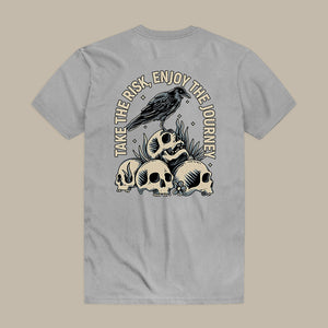 Take The Risk, Enjoy The Journey Skull Print Men's T-shirt