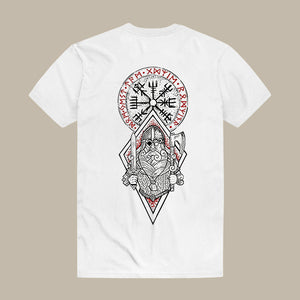 Viking Warrior Odin Rune Printed Men's T-shirt