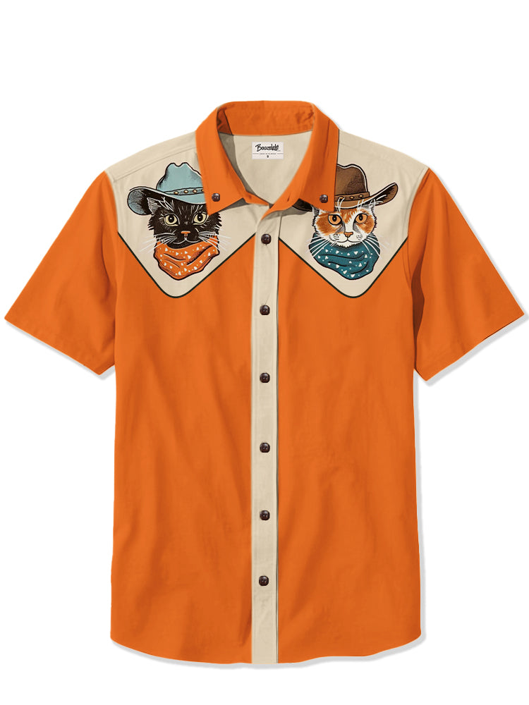 Western Cowcat - 100% Cotton Shirt