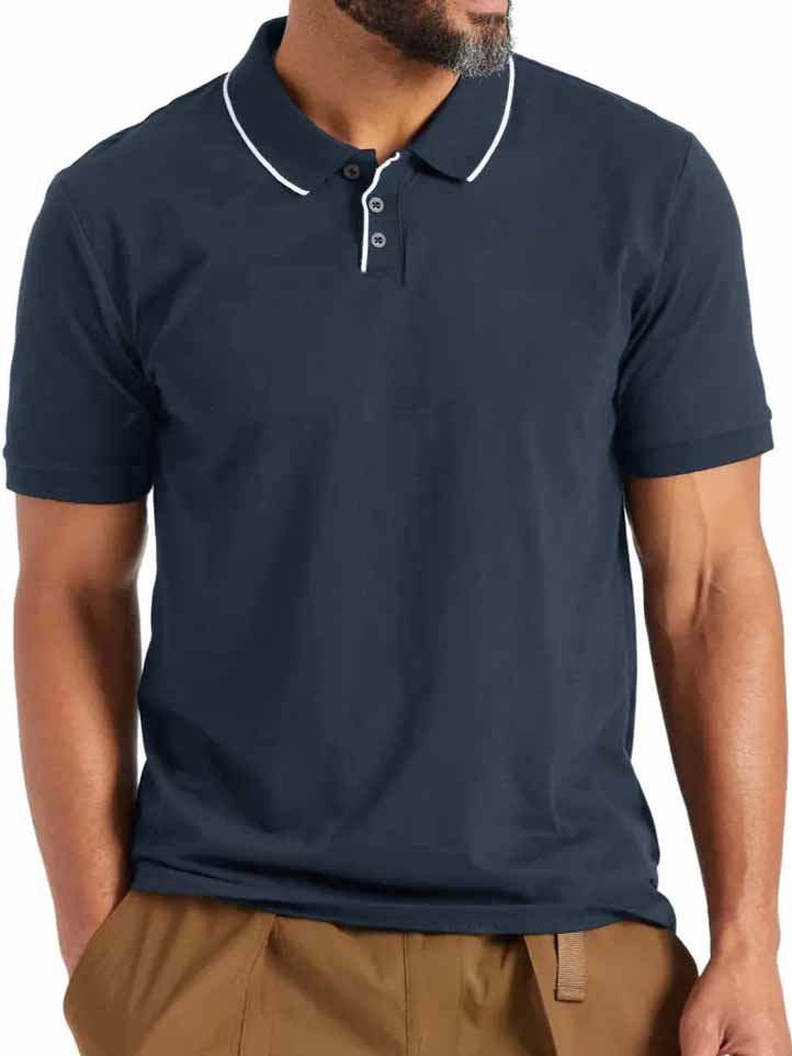 Men's Business Basic Line pPrinted Short-Sleeved Polo Shirt