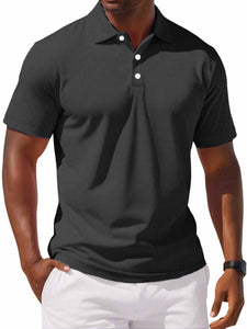 Men's Casual Basic Lapel Short Sleeve Polo Shirt