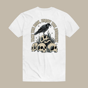 Take The Risk, Enjoy The Journey Skull Print Men's T-shirt