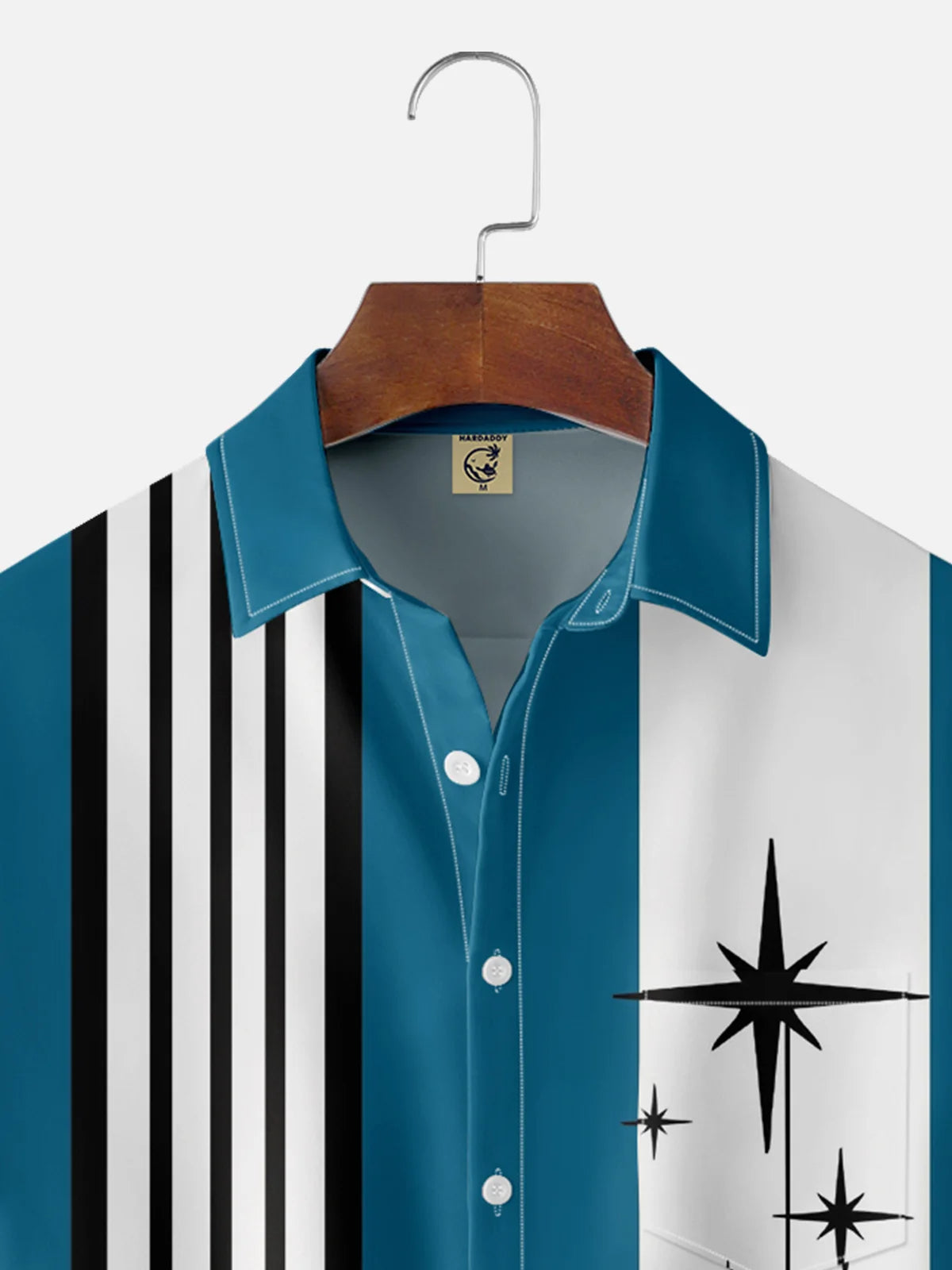 Geometric Stripes Chest Pocket Short Sleeve Shirt