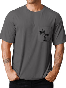 Men's Pit Pocket Coconut Print T-Shirt