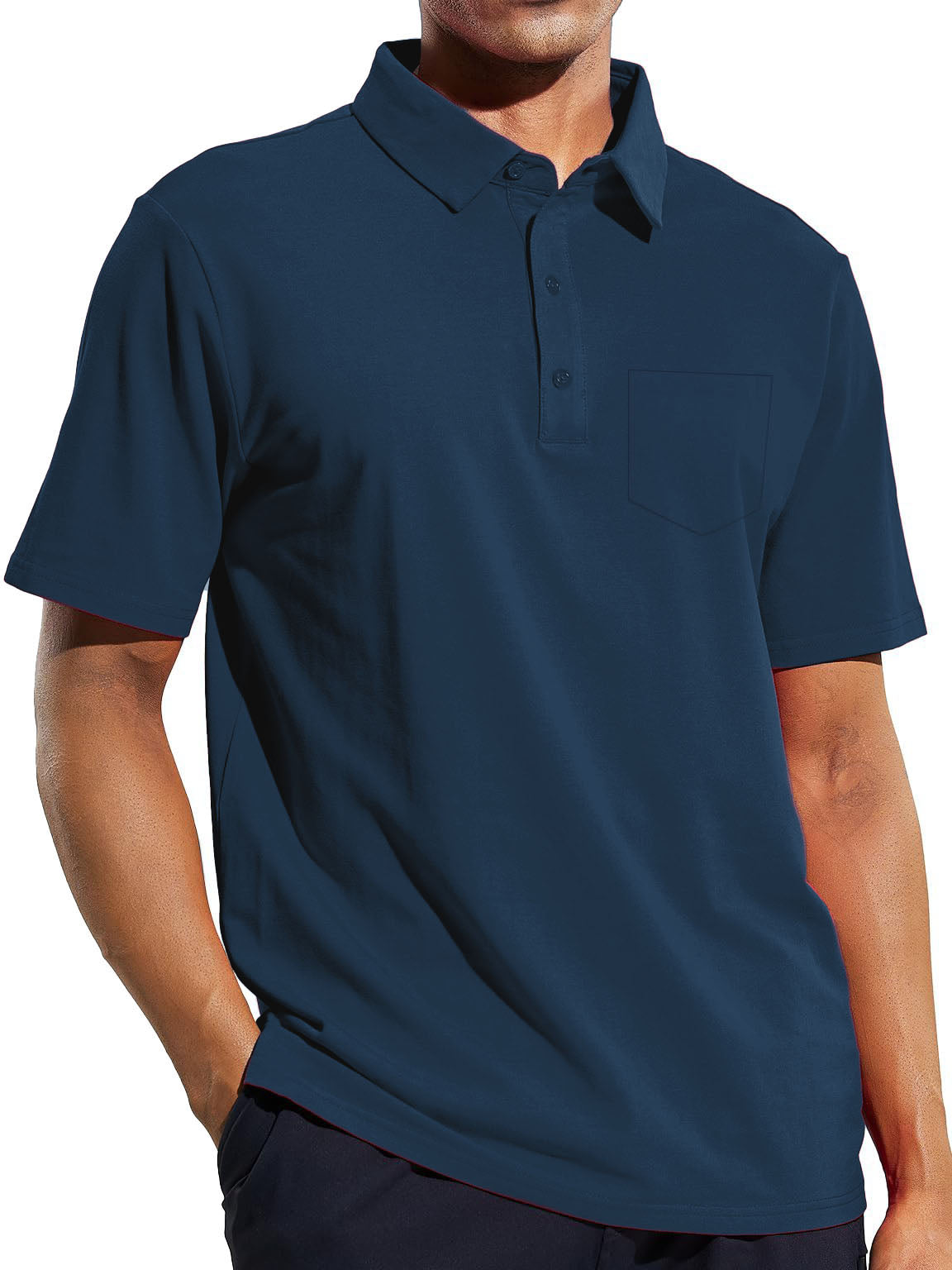 Men's Casual Business Lapel Pocket Polo Shirt-Tomanvery