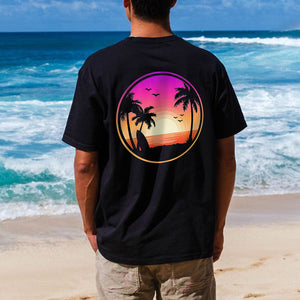 Sunset Beach Printed Men's T-shirt