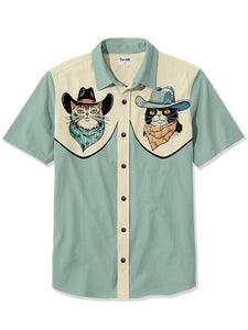 Western Cowcat - 100% Cotton Shirt