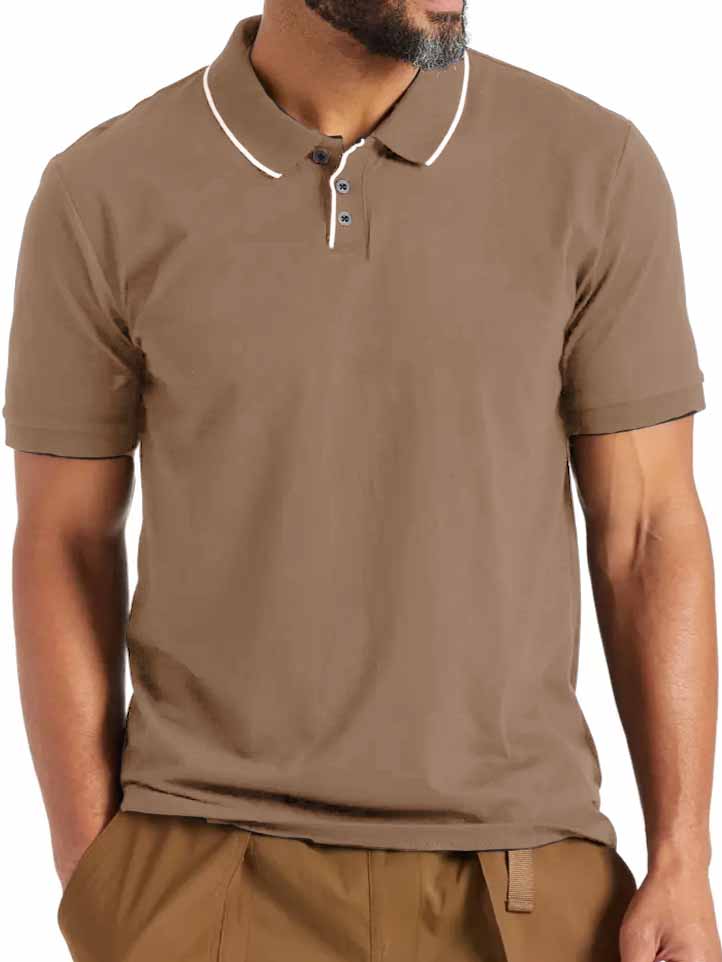 Men's Business Basic Line pPrinted Short-Sleeved Polo Shirt