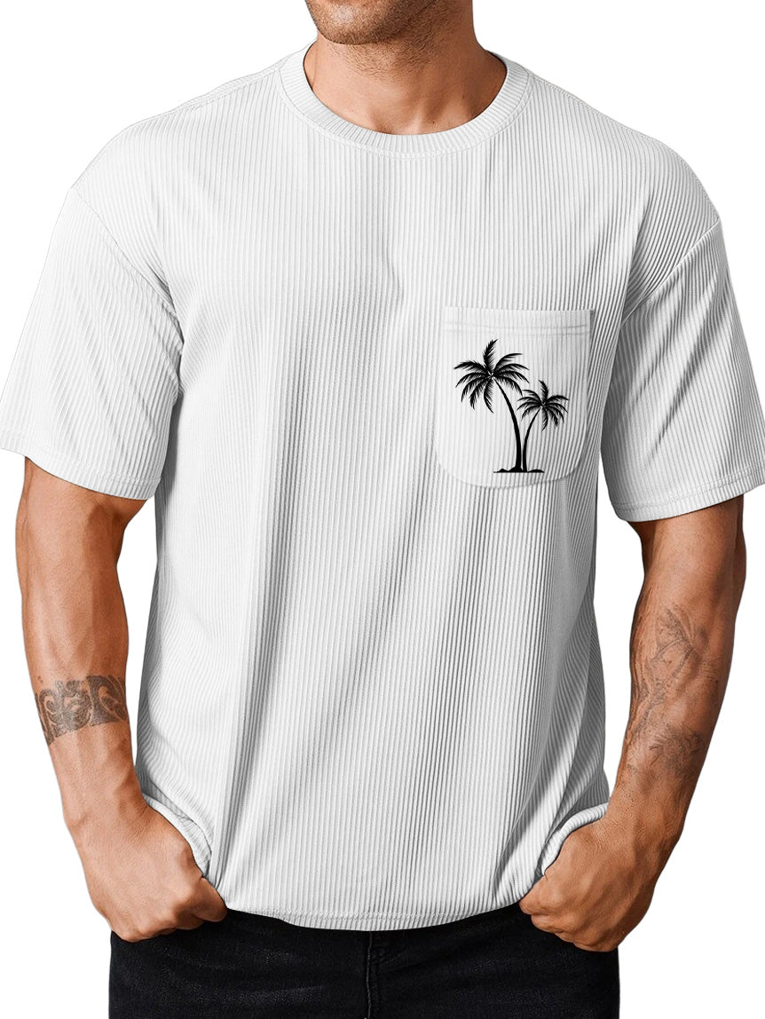 Men's Pit Pocket Coconut Print T-Shirt