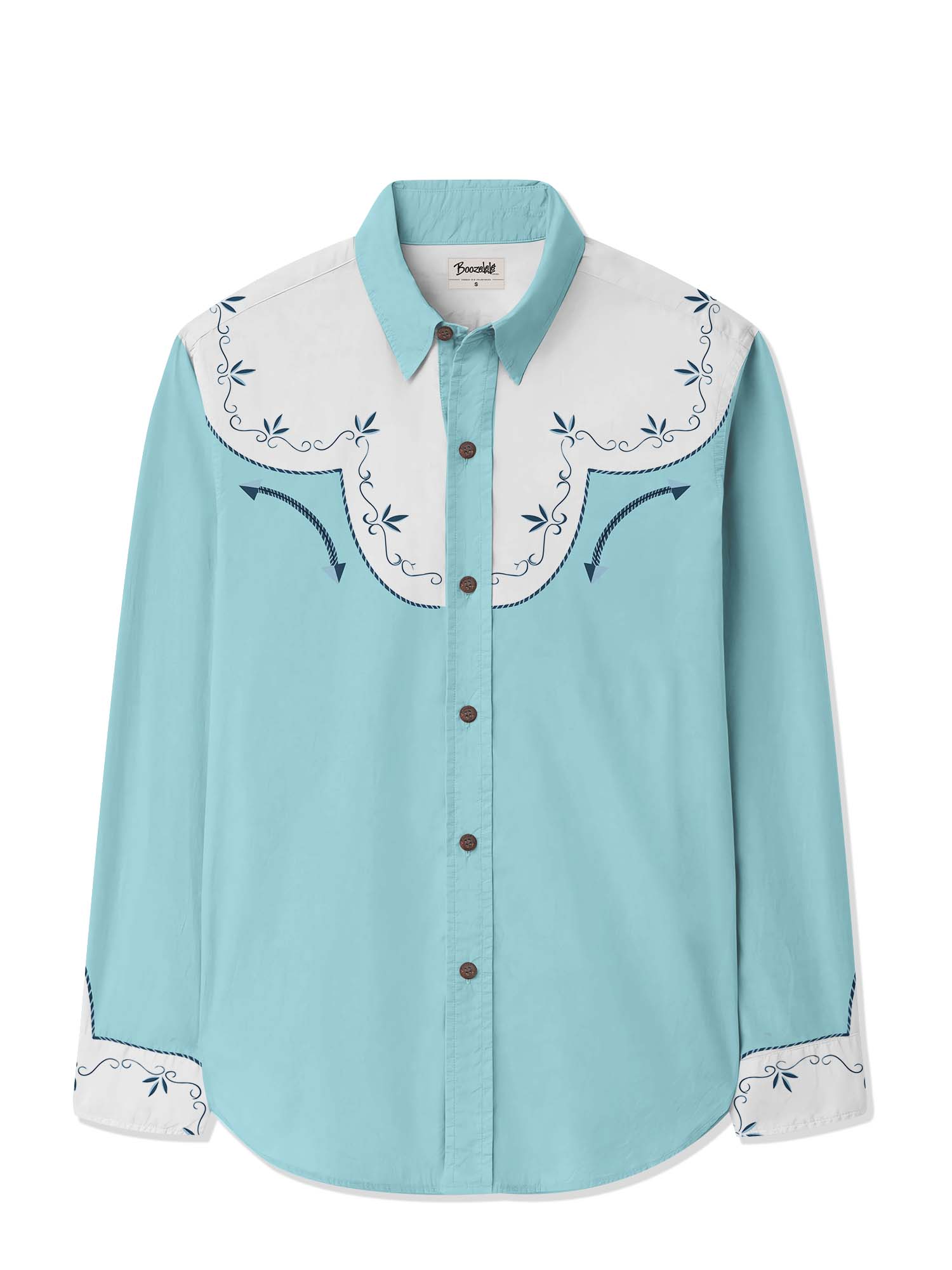 Western Vintage Flower - 100% Cotton Long Sleeves Shirt