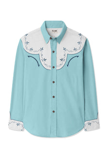 Western Vintage Flower - 100% Cotton Long Sleeves Shirt