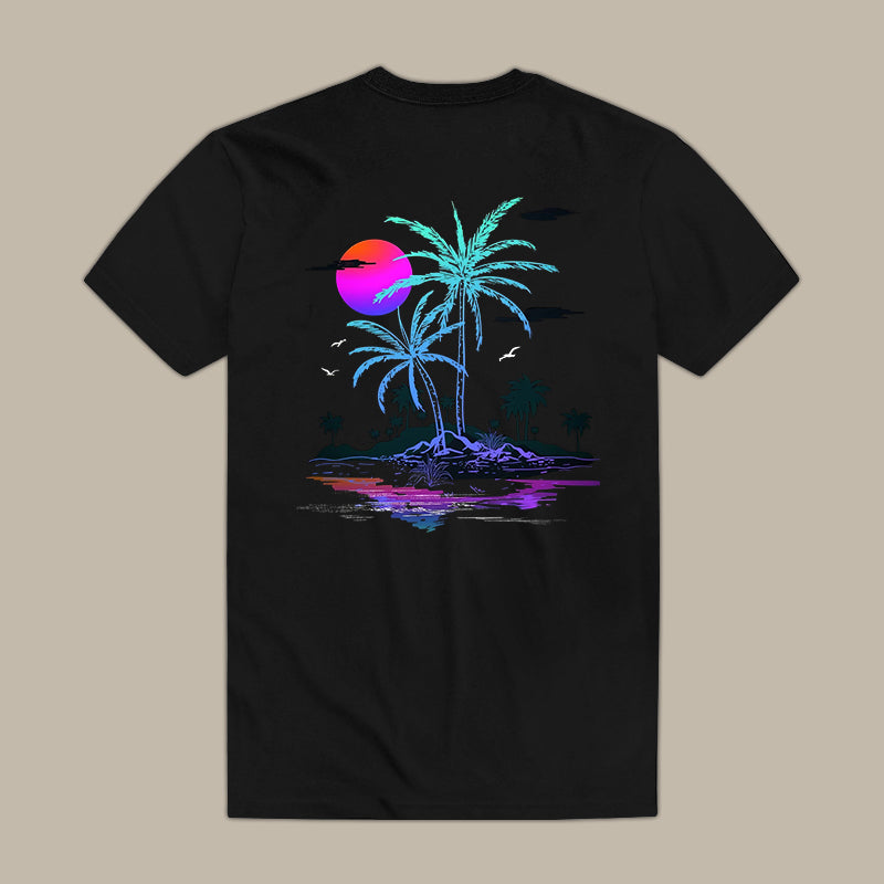 Beach At Night Printed Men's T-shirt