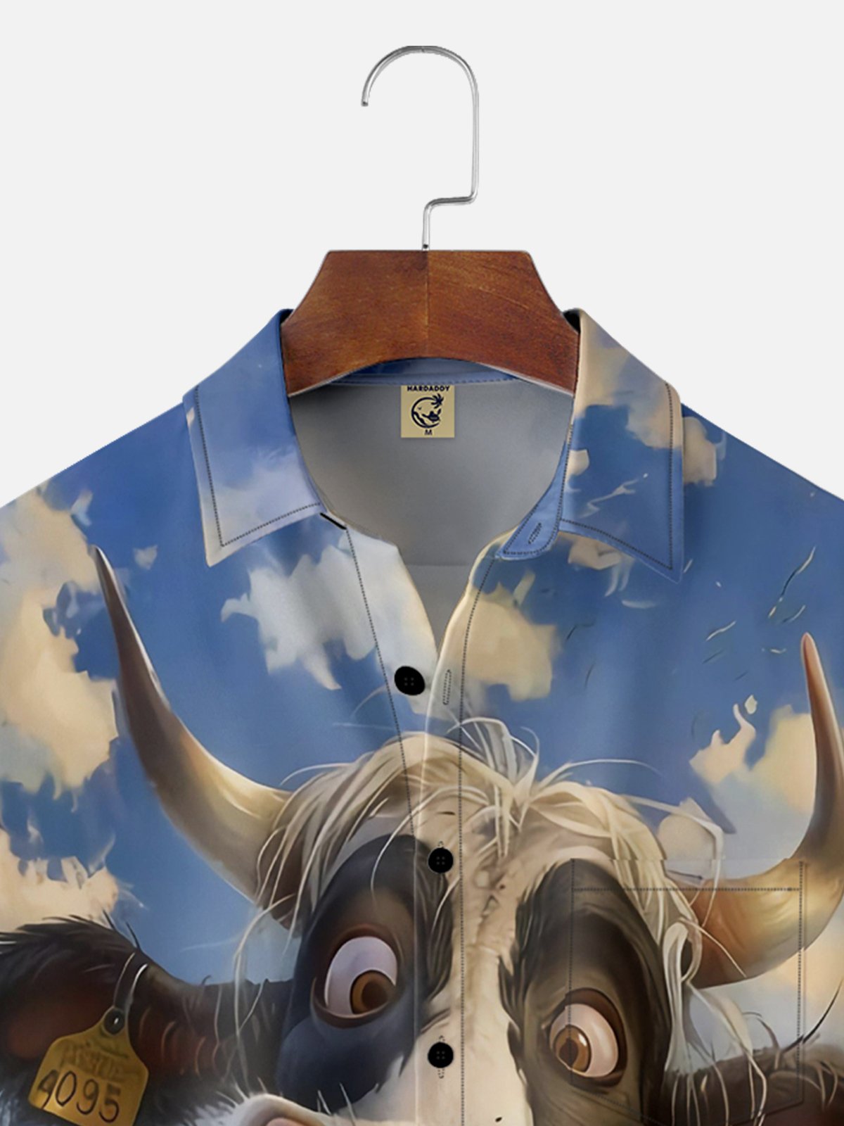 Moisture-wicking Cow Chest Pocket Hawaiian Shirt