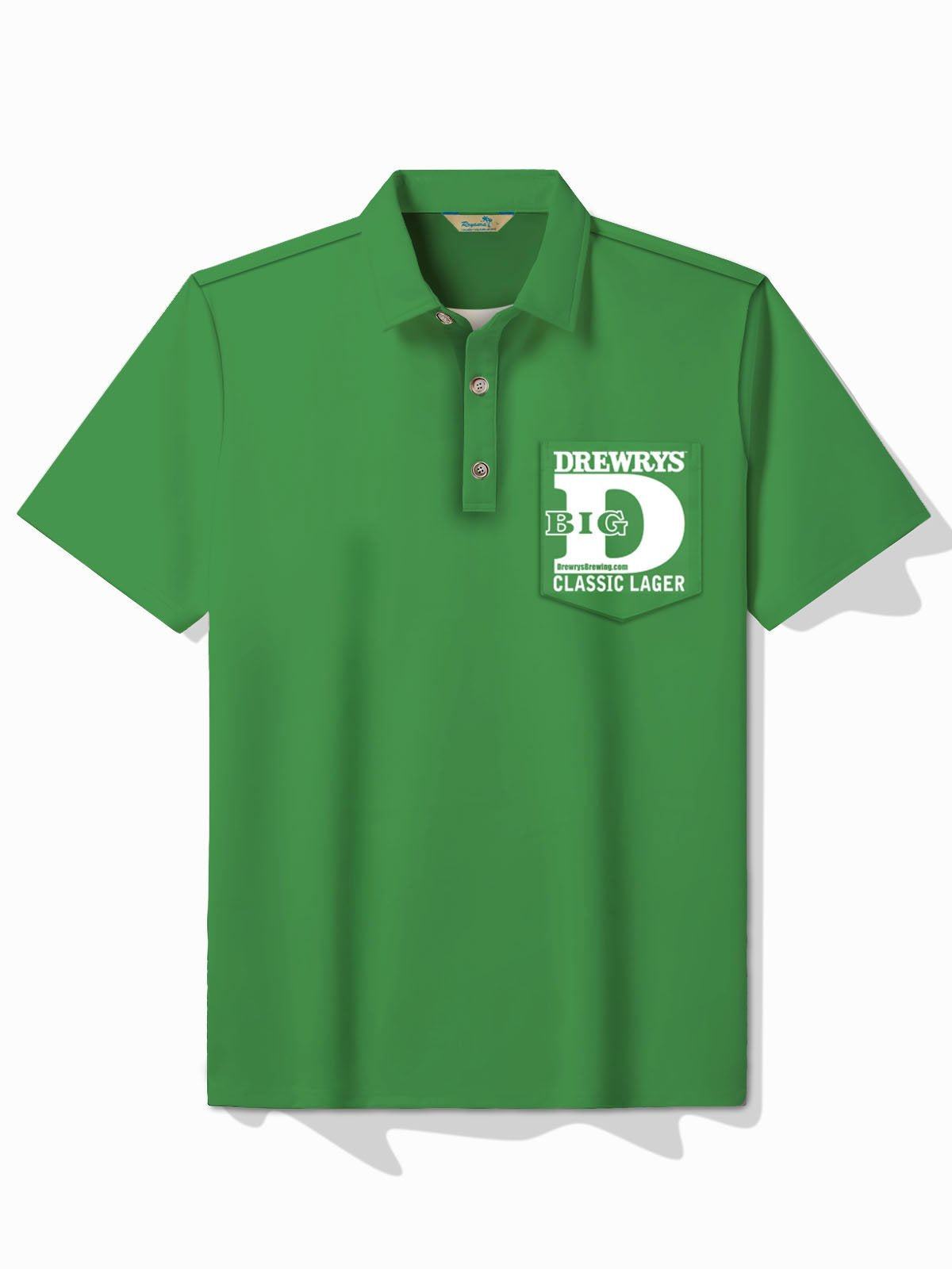 Drewrys Beer letter LOGO D printed Men's Casual Short-Sleeved Polo shirt