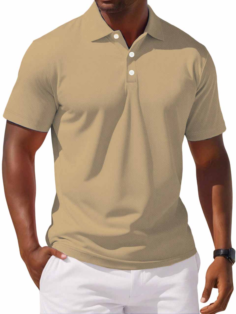 Men's Casual Basic Lapel Short Sleeve Polo Shirt