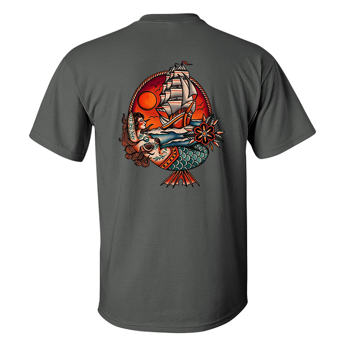 Ocean Legend Mermaid Printed Men's T-shirt